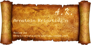 Arnstein Krisztián névjegykártya